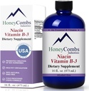 HoneyCombs Vitamin B3 Niacin Supplement flytende dråper - høy potens vitamin B3 flytende dråper for menn og kvinner - opprettholde digestive system, hud, tunge, energi og mer - Vegan Niacin Drop (16 fl oz)