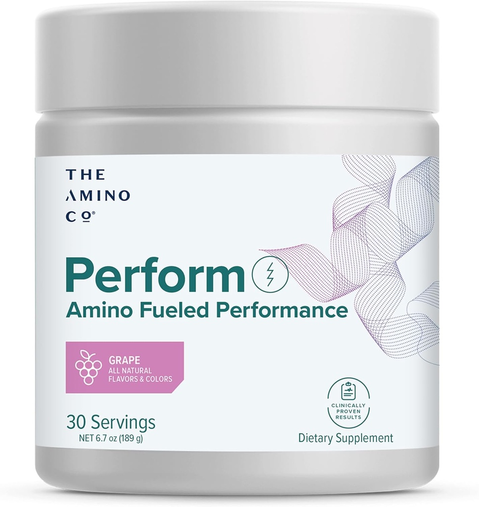 Amino CO. - Utfør pre trening pulver Supplement med ren EAA Aminosyrer & naturlig flavor, Stevia søtet preworkout energi øke for menn og kvinner - Grape (6,7 oz)
