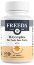 Freeda Vitamin B-kompleks Ingen FOLIK Ingen PABA - Super B-kompleks Kosher Vitamin Supplement med vitamin B1 Vitamin B2 Vitamin B3 Vitamin B5 Vitamin B12 - Vit B-kompleks B for kvinner og menn (250 Ct)