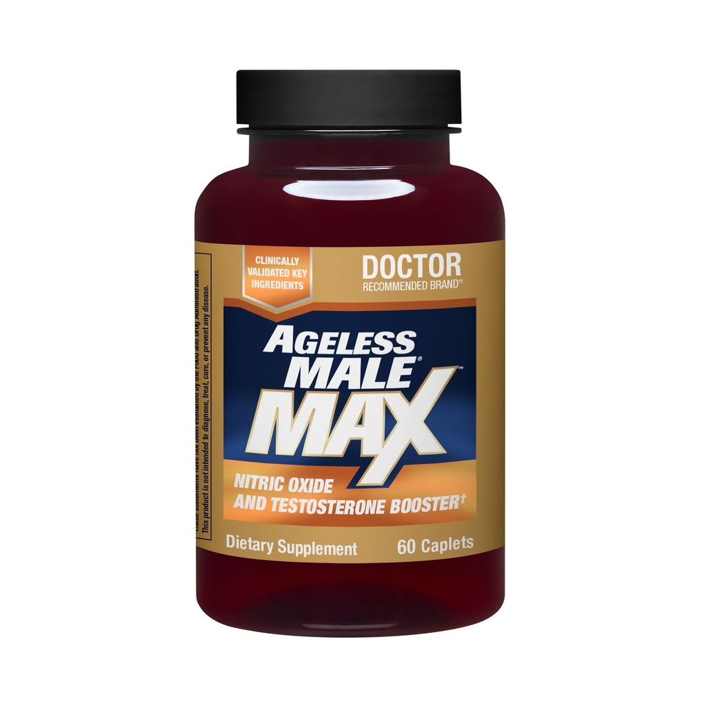 Aldersløs Mann Max Total Testosteron Booster Supplement for menn, 60 Caplets