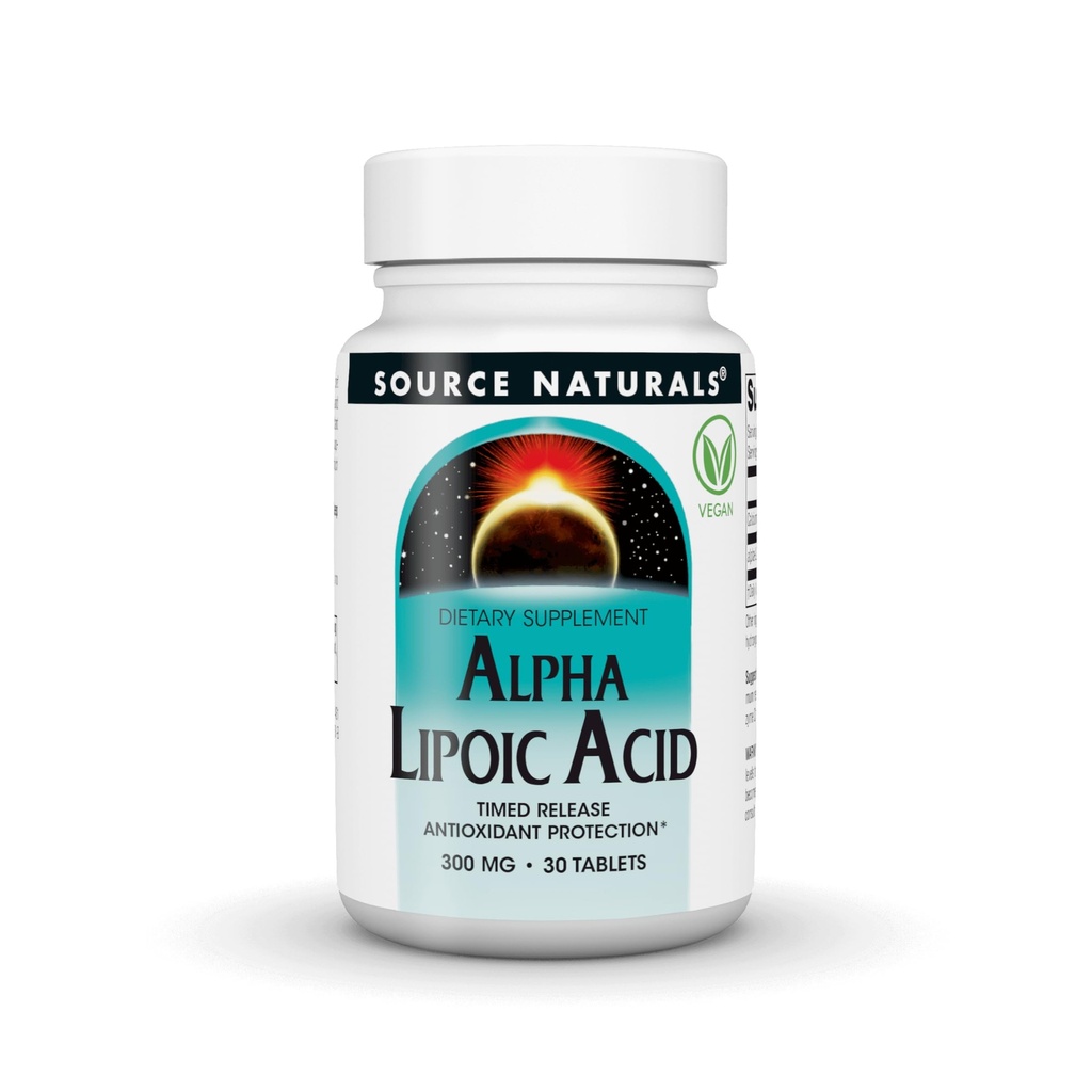Kilde Naturals Alpha Lipoic Acid - støtter sunn sukkermetabolisme, leverfunksjon og energigenerasjon*, 300 mg - 30 Time Release Tabletter
