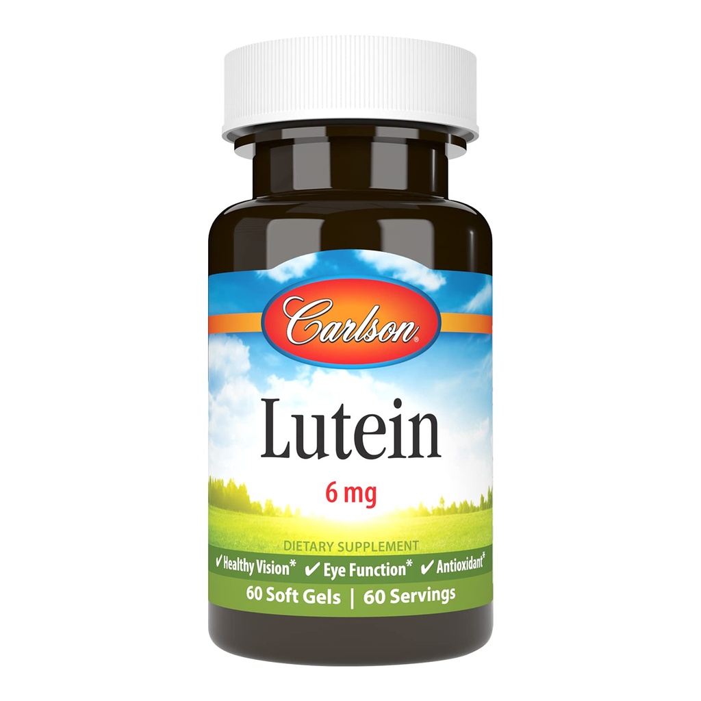 Carlson - Lutein, 6 mg, Sunn Vision & Eye Function, Antioksidant, 60 Softgels