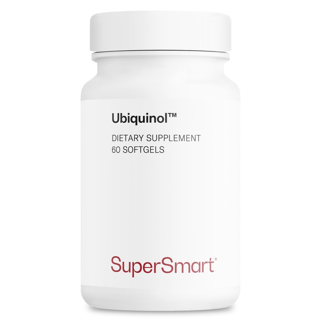Supersmart Ubiquinol 200 mg per dag (høy absorpsjon) - Patentert Keneka CoQ10 Supplement - Aktiv form av Coenzyme Q10 | Ikke-GMO & Glutenfri - 60 Softgels