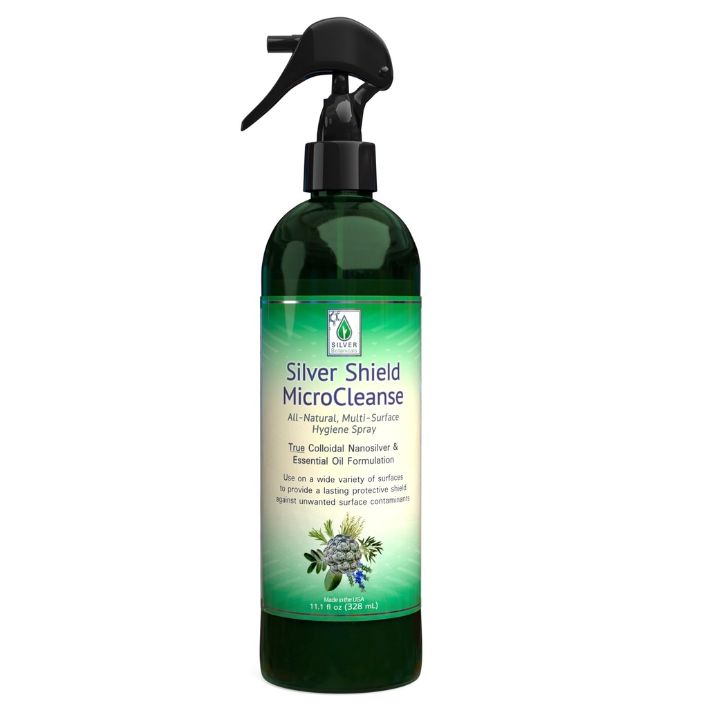 Silver Shield Sanitizer, Alle naturlige kolloidal sølv MicroCleanser, 12 oz.