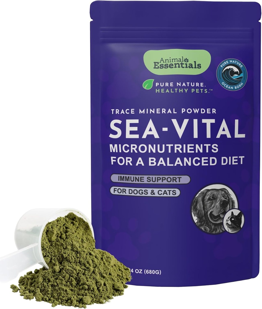 Dyr Essentials Ocean Kelp for hunder og katter - Thyroid støtte, Thyroid Supplement, Sea Kelp, Kelp pulver, spor Mineral Supplement - 24 Oz