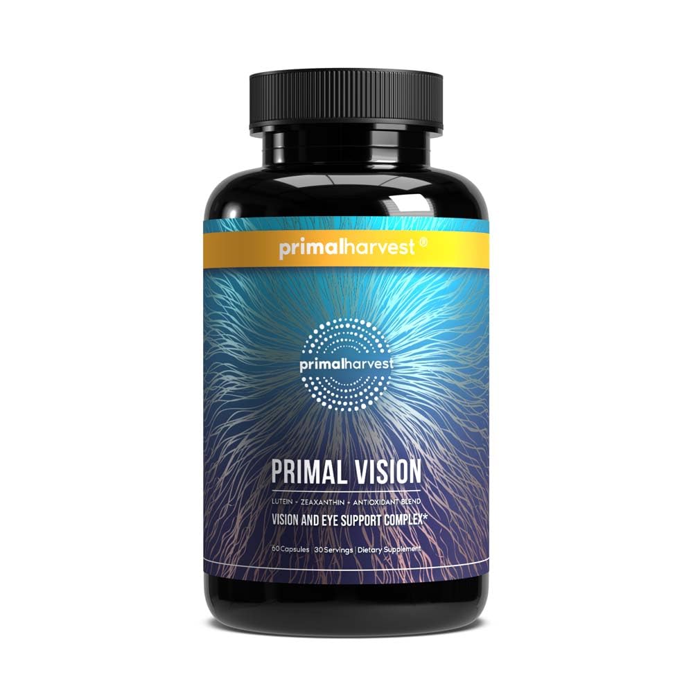 Primal Harvest Primal Visjon med lutein, Zeaxanthin, vitamin A og sink for øyehelse, blå lys støtte og visuel klarhet