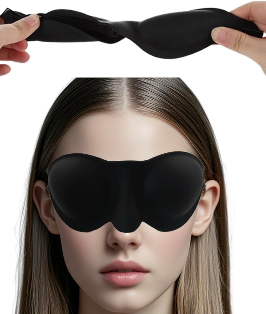 Moisture Chamber Briller for tørre øyne Relief, 3D Silikone Hydrating sovebriller med mykt og behagelig, Sleep Mask for CPAP brukere,justerbar stropp