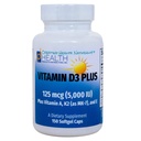 VITAMIN D3 PLUS-125 mikrog (5000 IE) Vitamin D3 | Vitamin K2 (MK-7) og vitamin A | Naturlig form av vitamin D | Inkluderer tokotrienoler som antioksidanter | Ikke-GMO |150 Softgel Caps