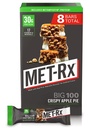 MET-Rx Big 100 Protein Bar, Måltid Erstatning, 30G Protein, Glutenfri, Crispy Apple Pie, 3,52 oz. ea, 8 greve (Packing May Vary)