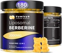 12 i 1 Berberine HCL Gummies-høy biotilgjengelighet Liposomal Berberine Gummies med for kvinner og menn, Berberine med Ceylon Cinnamon & Vegan Supplement- AMPK aktivator (180 greve)