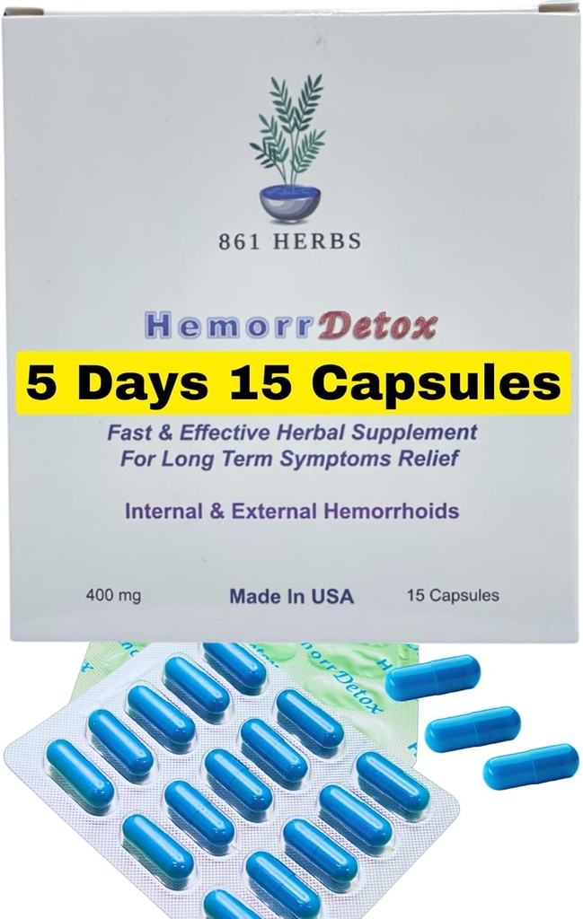 -5-dagers 15 kapsler, rask og lang-tarm relief, Natual urter formel Remedy, adresse rot årsaker til hemorroider.
