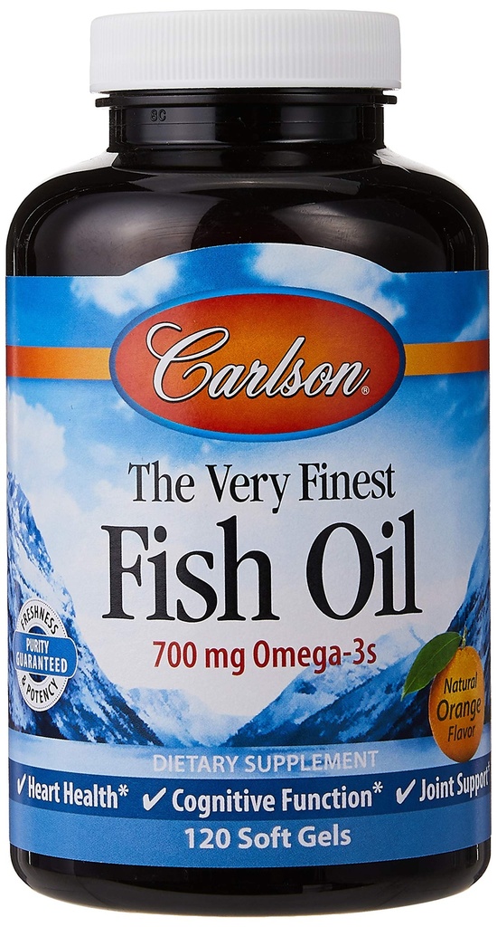 Carlson Den svært fineste fiskeolje orange 120 + 30 mygggels, 700 mg (kan Chewed)