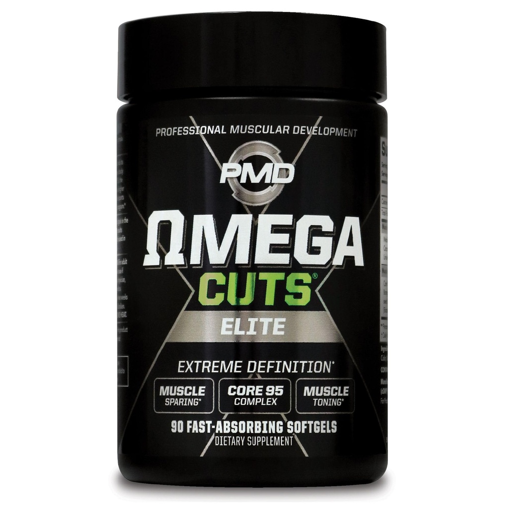 PMD Sport Omega Cuts Elite Fat Loss-Muscle Defining Formula - Omega Fatty Acids, MCT og CLA for Muscle Definisjon og vedlikehold - Keto Vennlig for kvinner og menn - Stimulant Gratis (90 Softgels)