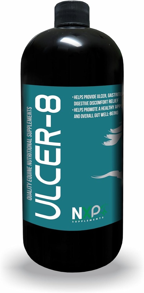 Ulcer-8 - Ulcer Gastrit & Colic Relief Appetitt Digestion Supplement for hester av NXP Kosttilskudd - 1 Quart (32 oz)
