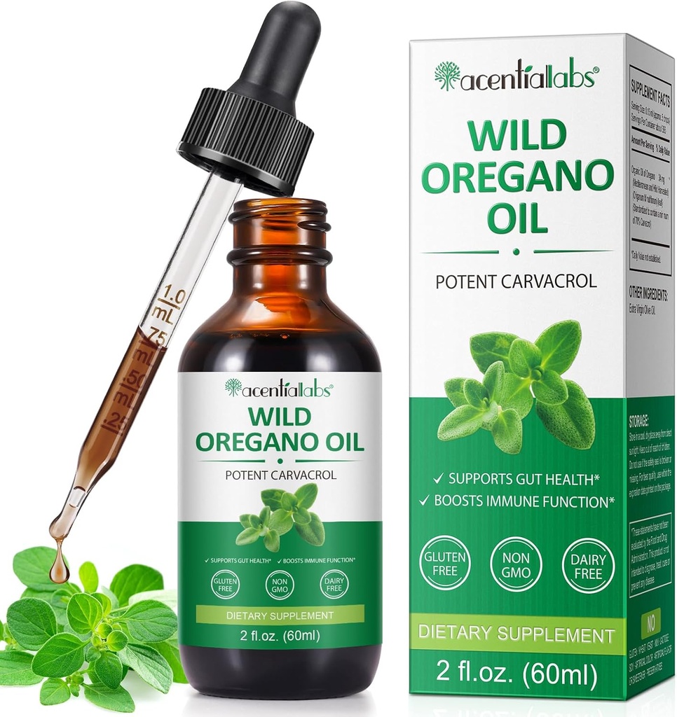 Organisk Oregano olje flytende dråper, konsentrert plante basert Wild Oregano ekstraktert olje eller menn og kvinner øke immun / energi, fremme digestive system, ikke GMO Vegan 60ML/2 Fl Oz