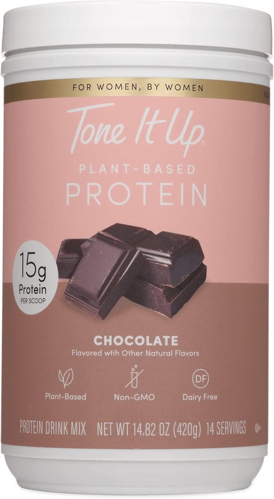 Tone det opp plantebasert protein pulver I Dairy Free, Glutenfri, Kosher, ikke-GMO Pea & Chia Seed Protein og havremelk I for kvinner I 14 serveringer, 15 g protein - sjokolade