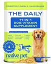 Native Pet Hunde vitaminer og kosttilskudd - 11-i-1 Multivitamin pulver for hunder Mat Topper - kollagen, glukosamin, probiotika, Omega og mer-støtter sunn gut, mobilitet og generell helse -30 Scoops