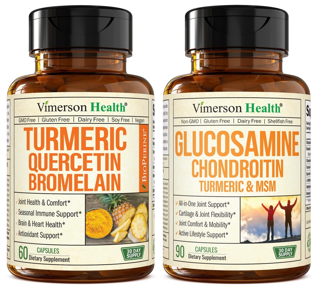 Quercetin med Bromelain og gurkemeie Curcumin & Glucosamine Chondroitin MSM og gurkemeie felles støtte Supplement