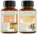 Quercetin med Bromelain og gurkemeie Curcumin & Glucosamine Chondroitin MSM og gurkemeie felles støtte Supplement