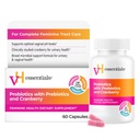 vH Essentials Probiotika for kvinner med prebiotika, tranebær og vitamin C - 60 kapsler (30 dagers forsyning) - Probiotika for kvinner støtter Gut Balance, Feminin helse og urinveistrakt helse for kvinner