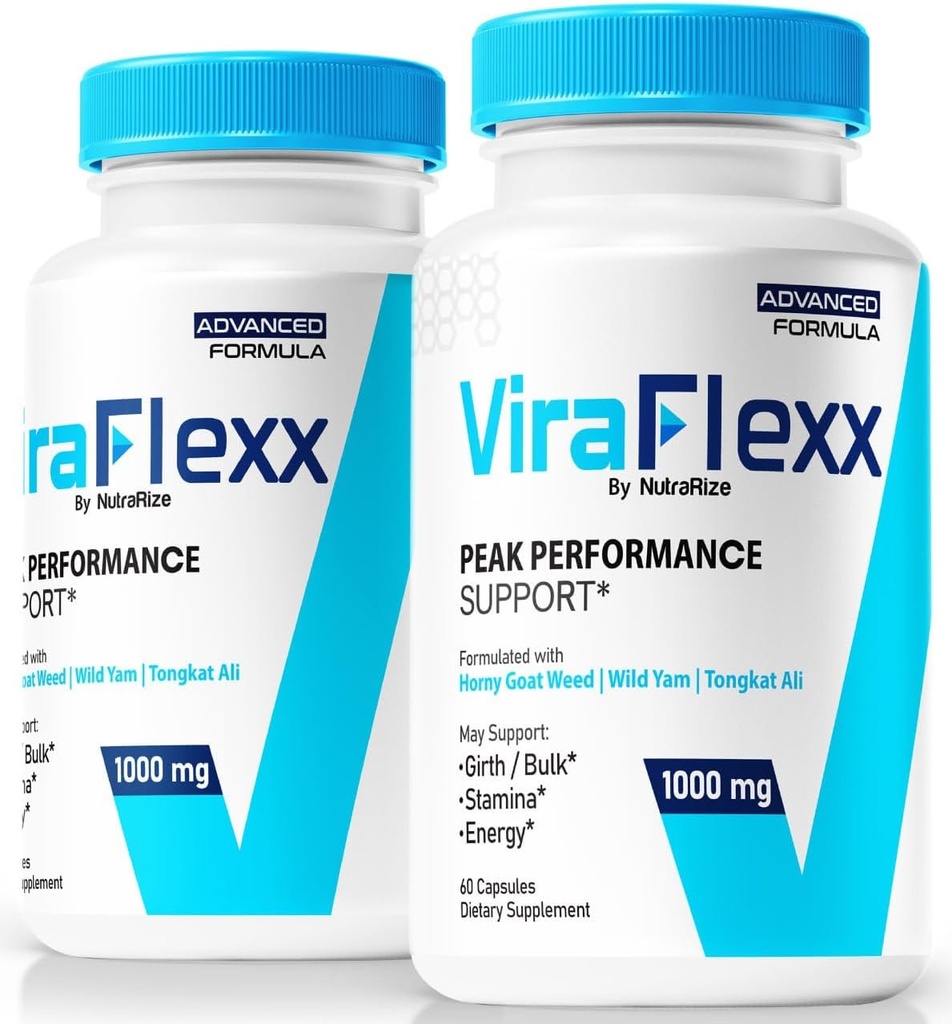 (2 Pack) ViraFlexx for menn, Pro kapsler, mannlig ytelse støtte 500mg, alle naturlige kosttilskudd for å støtte generell helse, anmeldelser (120 kapsler)