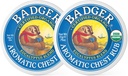 Badger - Aromatic Chest Rub, Eucalyptus & Mint, Certified Organic, Soothing Vapor Rub med Eucalyptus essensielle oljer, Baby Chest Rub, Vapor Rub Ointment, 0,75 oz - 2-Pack