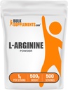 BulkSupplements.com L-Arginine pulver - L-Arginine Base, Arginine 1000mg, Arginine Supplement - Nitric Oxid Powder, Nitrous Oxid Supplement - Glutenfri, 1000mg per servering, 500g (1,1 lbs)