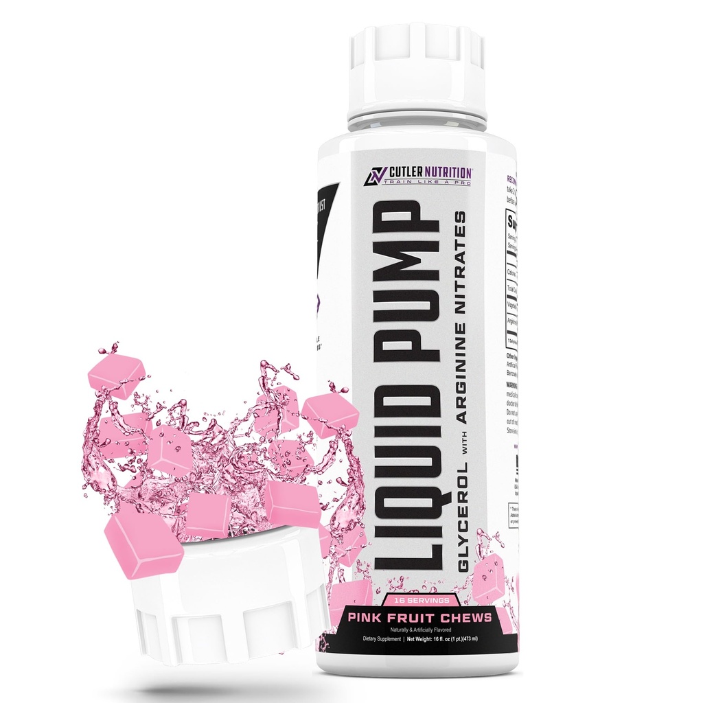 Væskepumpe - Glycerol og Arginin-nitrater for optimalisert pumpe pre-Workout flytende koffeinfri ikke stimul pre-Workout for energi og ytelse og nictic oksid Booster | rosa frukt Chews Flavor