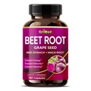 Grimed Beet Root med kornfrø ekstrakt, Maca Root, Rød Spinat og Ashwagandha - 180 Grønnsaker Kapsler