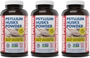 Yerba Prima Psyllium Husks pulver - 12 oz (Pack of 3) - Naturlig fibertilskudd - Colon rengjøring - Vegansk, ikke-GMO, Glutenfri (ny etikett - emballasje mai Vary)