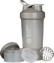 BlenderBottle Shaker Flaske med pilleorganisator og lagring for proteinpulver ProStak System, 22-Ounce, Pebble Grey
