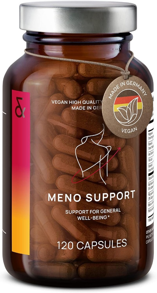 CLAV Meno Balance - Menopause Support - med Wild Yam Root, Rød Clover, Siberian Rhubarb - Hot Flash Relief, Mood Swings & Muti-Simptom Support -120 kapsler