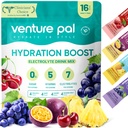 Venture Pal Sukker Gratis Elektrolyte pulver pakker - flytende daglig IV drikke blanding for rask hydrasjon og fest utvinning | 5 vitaminer og 7 elektrolyter | keto vennlig | Ikke-GMO | Certified Vegansk | 16 Sticks