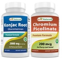 Beste Naturals Konjac Glucomannan Root 2000 mg & Chromium Picolinat 200mg