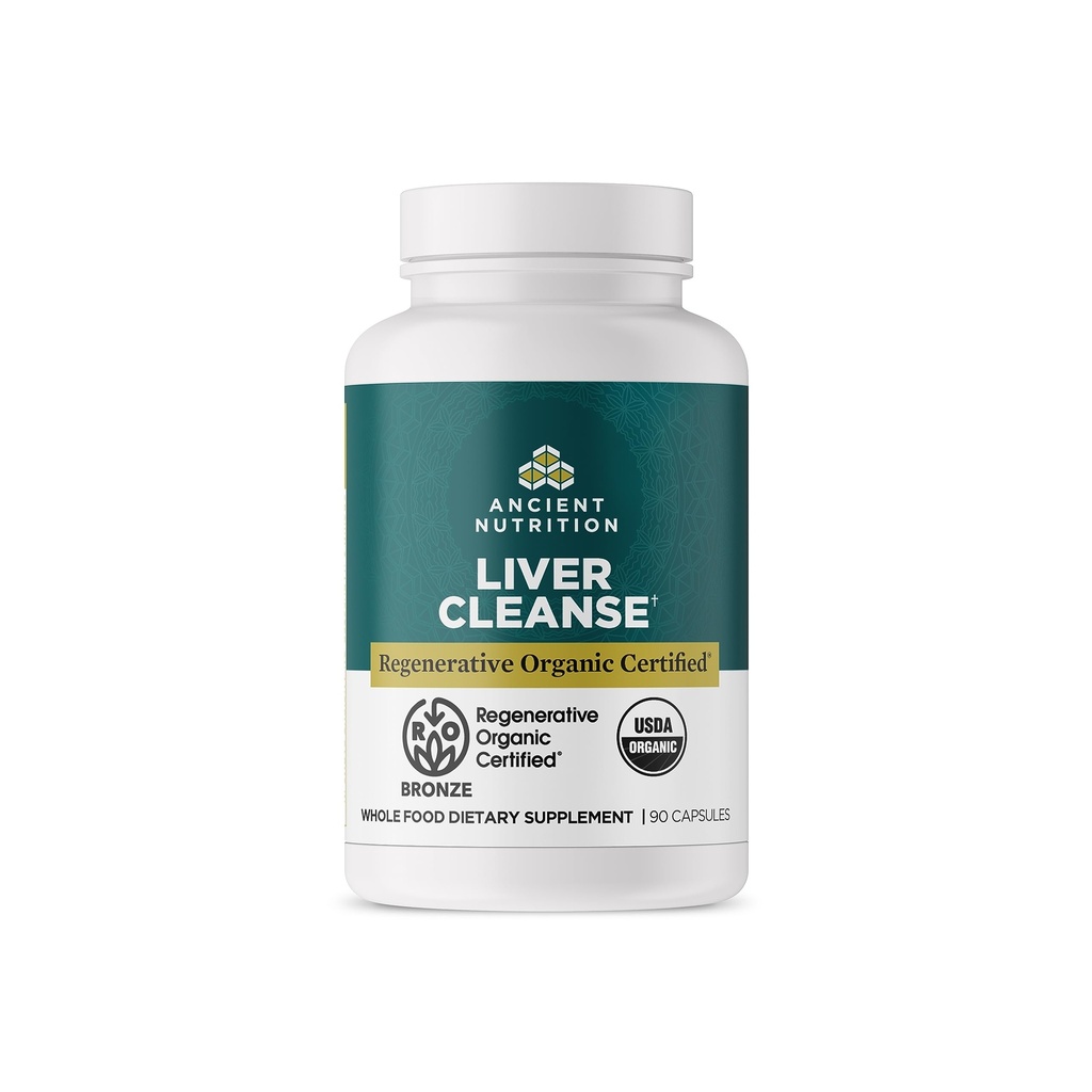 Gamle Ernæring Regenerative Organic Certified Liver Cleanse Supplement, Gamle Herbaler Liver Cleanse med Melk Thistle, Burdock Root & Reishi for optimal lever støtte, Glutenfri, 90 greve