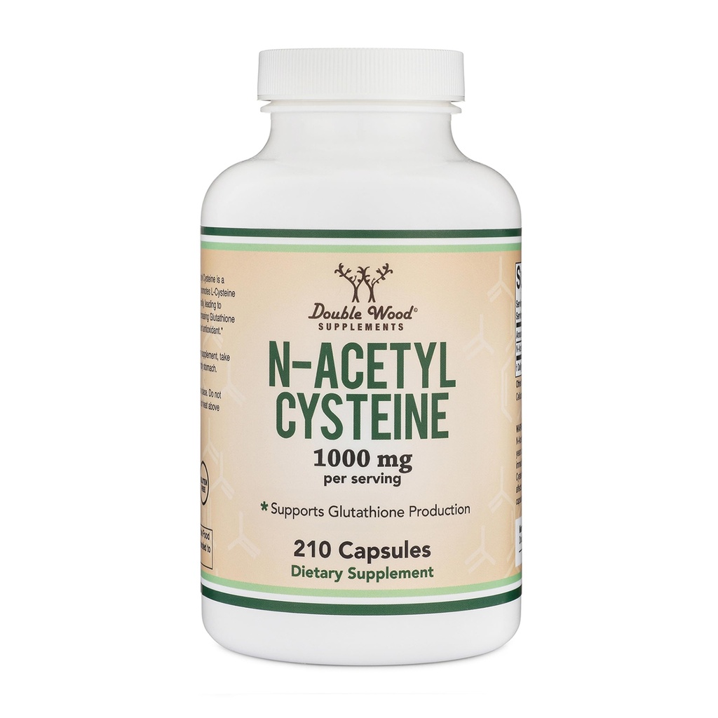 NAC Supplement N-Acetyl Cysteine (1000mg Per Serving 500mg Per Cap, 210 kapsler) (treparts testet) med Odor maskering teknologi for å øke glutathion nivåer av dobbel tre