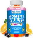Multivitamin Gummy for kvinner ved å føle stor vitamin co | Multi Chewable Gummy Supplement med vitamin A, B-6, B-12, C, D, E, Biotin, Choline, Folinsyre, sink og mer