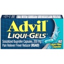 Advil Liqui-Gels smertestillende og feber reduserer, smertemedisin for voksne med ibuprofen 200 mg For hodepine, ryggsmerter, menstruell smerte og ledd smerte lindring - 40 flytende fylte kapsler