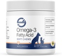 Stratford Pharmaceuticals EZ Chew Omega 3 Fettsyre Myk Chew Max styrke - Hunde Omega 3 Supplement - Mykt Chew behandler med fiskolje for hunder - små og mellomstore hunder - 60 Myke Chews