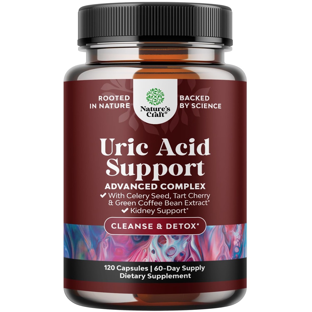 Grønn kaffebønner ekstrakt for uric syre rensing og detox - Grønne kaffebønner med gurkemeie, tart Cherry & cellery frø for voksne - daglig uric syre flush for ledd støtte & nyre Cleanser - 120 Ct