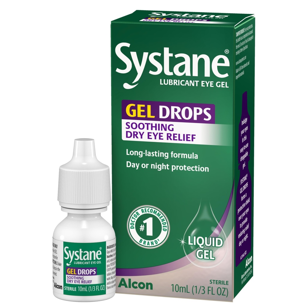 Systane Lubricant Eye Gel Drops, 10-ml (Packing May Vary)