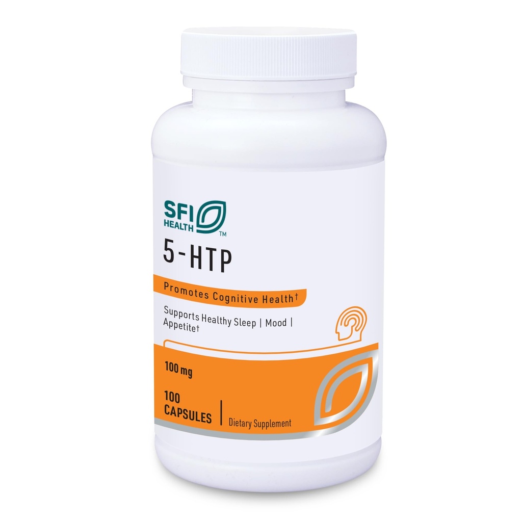 Klaire Labs SFI Health 5-HTP 100 mg - Hypoallergenic 5-HTP fra Griffonia Seed Extract - Hydroxyryptophan Serotonin Support Supplement for å fremme Mood (100 kapsler)