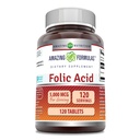 Amazing Formler Folic Acid (Vitamin B9) Supplement | 5000 Mcg per servering | 120 tabletter | Ikke-GMO | Glutenfri | laget i USA