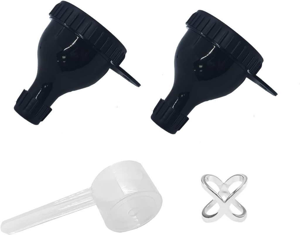 2Pack Protein Powder Container å gå Bærbare Supplement Funnels med Shaker Bottle Balls & Spoon Portable Dispenser Container for Fitness og reise On-the-Go Supplement lagring og fylleløsning