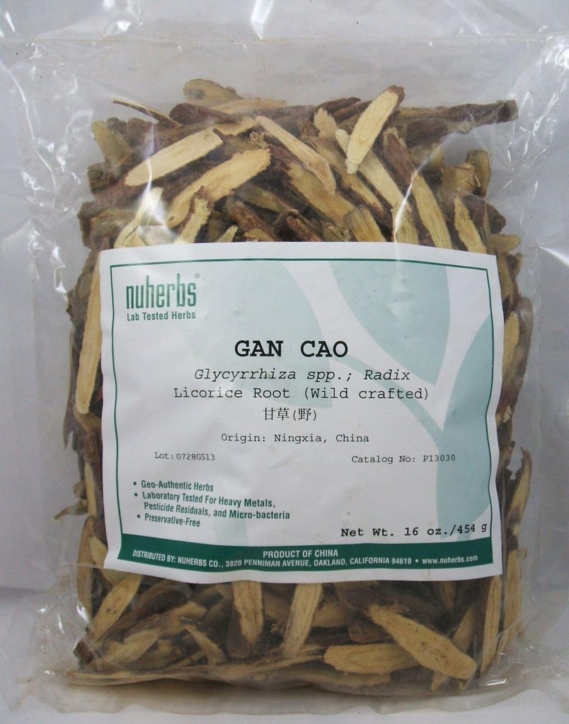 Licorice Root - Sliced Form (Gan Cao) 1 pund - Wildcrafted, Lab testet - Nuherbs