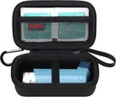 Elonbo Astma Inhaler Carring Case, Reise Organiser Holder Veske for Ventolin Inhaler, Extra Interiør Mesh Pocket passer Astma Medisinering, Black + Inside Black (CASE KUN! Inhaler medisin ikke inkludert)