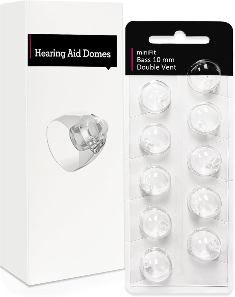 Double Vent 10mm-Hearing Aid Domes for Oticon Minifit, Oticon høreapparat utstyr, erstatningsdeler Tilbehør Universal Oticon Domes for høreapparat rengjøringssett (10 stk)
