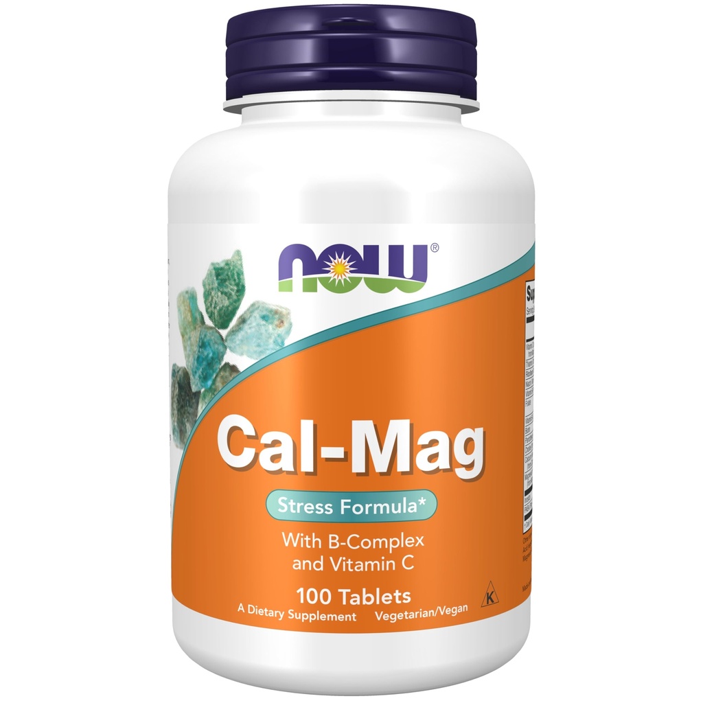 NU Kosttilskudd, Cal-Mag Stress Formula med B-Complex og vitamin C, 100 tabletter
