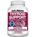 Thyroid Support Supplement med jodin |120 Kapsler for å hjelpe kroppen masse og forbedre energi, kardiovaskulær, energi og fokus formel | 14 naturlige vitaminer