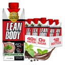 Labrada Lean Body Ready-to-Drink Mint Chokolade Protein Shake, 40g Protein, Whey Blend, 0 Sukker, Glutenfri, 22 vitaminer og mineraler, (Resirkulerbar Carton & Lid - Pakke med 12)